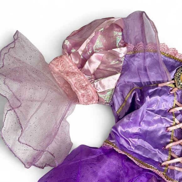 Disney Store Rapunzel Tangled Costume Gown Girls 10/ L Purple Glitter Princess - Picture 4 of 10